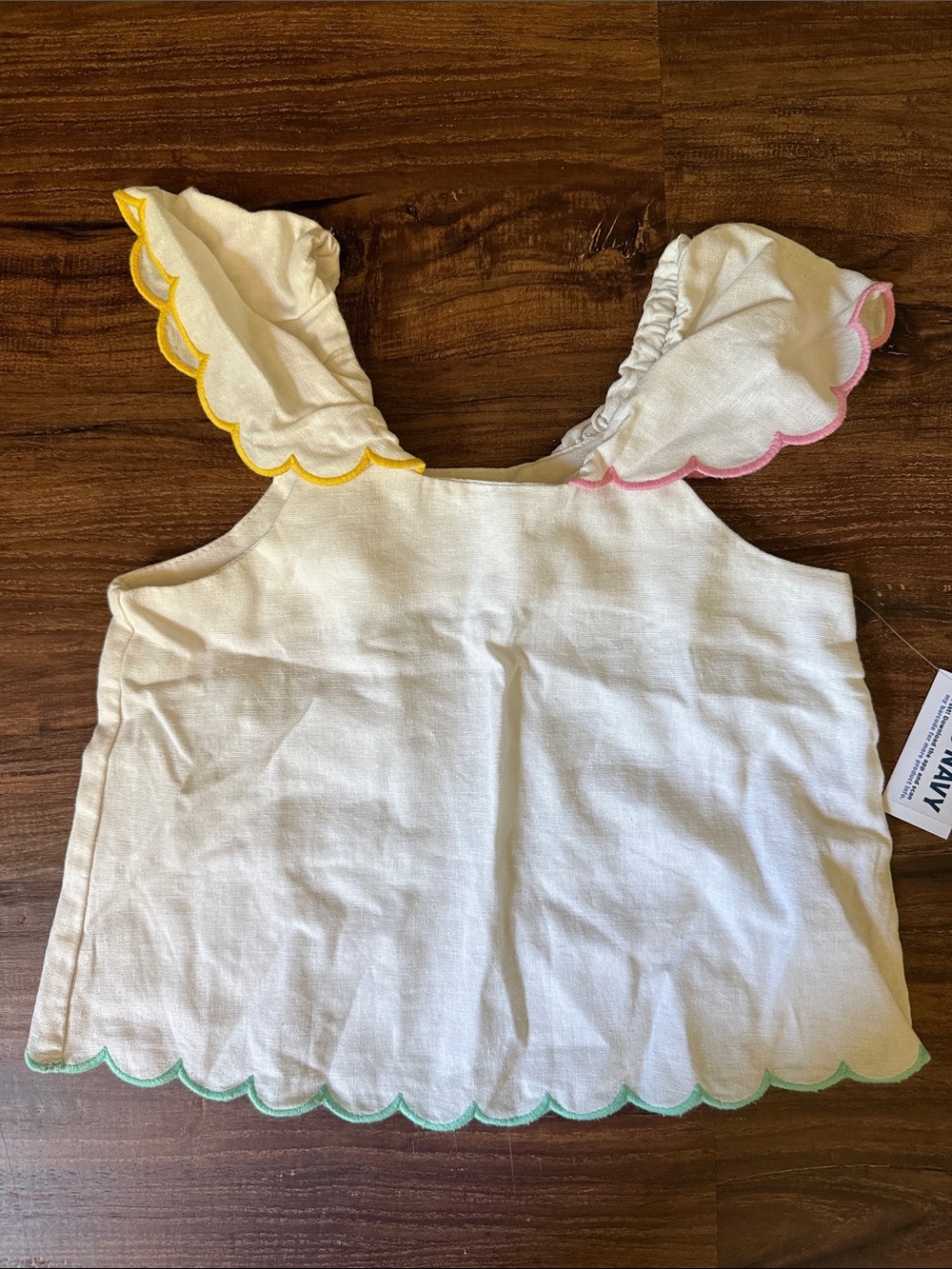 Old Navy Cream Cotton Tank with Subtle Texture